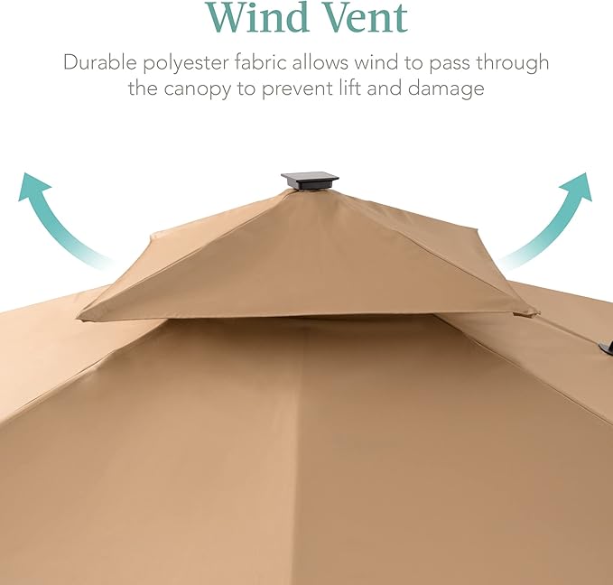 Best Choice Products 10x10ft Cantilever Patio Umbrella w/Base Included - Image 6