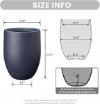 Kante Tall Concrete Planter, 21.7-Inch Height Charcoal Large Indoor Outdoor - Image 2