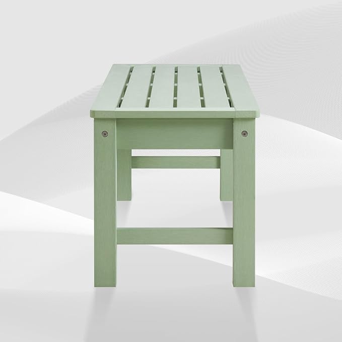 Psilvam Outdoor Bench, Two Person Poly Lumber Porch Bench, Weatherproof Garden - Image 7