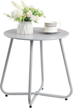 HollyHOME Round Metal Side Table, Rust-Resistant Patio Small Plant Stand by HollyHOME