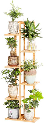 Bamboo 6 Tier 7 Potted Plant Stand Rack Multiple Flower Pot Holder Shelf Indoor by COPREE