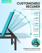 Outdoor Lounge Chairs Set of 2, Aluminum Patio Chaise Lounge Chairs - Image 4