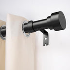 2 Pack Curtain Rods for Windows 72 to 144, 1 Inch Adjustable Black Heavy Duty - Image 2