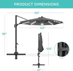 Best Choice Products 10ft Solar LED Cantilever Patio Umbrella, 360-Degree - Image 7