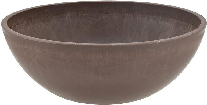PSW Pot Collection M25C 10-inch Plastic/Stone/Wood Composite Low Bowl Planter – - Image 2