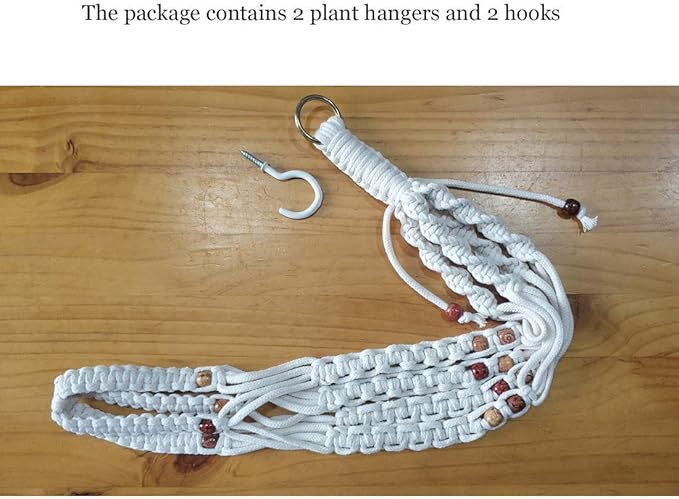 Belit 2 Pack Macrame Plant Hangers Indoor Hanging Planter Basket Decorative - Image 7