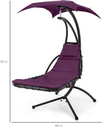 Best Choice Products Outdoor Hanging Curved Steel Chaise Lounge Chair Swing - Image 2