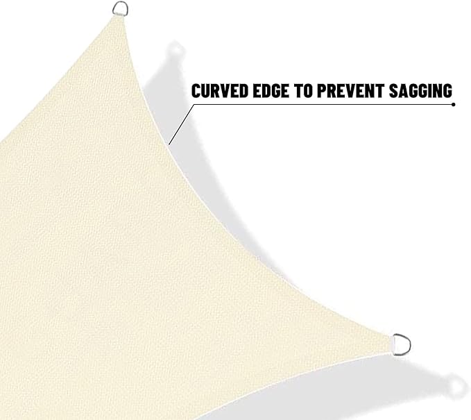 SUNNY GUARD Custom Size 7'x16' Butter Cream Sun Shade Sail Rectangle UV Block - Image 7
