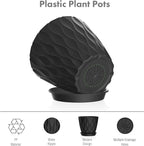 4 inch Small Plastic Nursery Pots, Seedling Pots, 5 Set Water Ripples Plant Pots - Image 3
