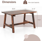Tangkula Outdoor Coffee Table, Solid Wood Patio Desk - Image 3