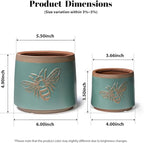 YBX Terracotta Pots with Drainage Holes, Bee Decor, Planter - Image 2