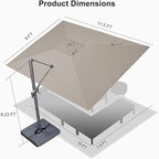 PURPLE LEAF 9' X 11.5' Rectangle Cantilever Umbrella - Image 9