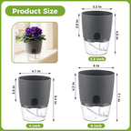 12 Pack Self Watering Pots for Indoor Plants, PlanterHoma 3.2 Inch Plant Pot - Image 3