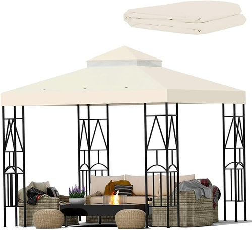 10x10 Canopy Replacement Top Double Tiered Gazebo Cover by Unknown