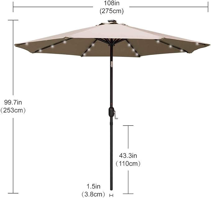 ABCCANOPY Durable Solar Led Patio Umbrellas - Image 3