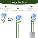 FEED GARDEN 16 Inch 12 Pack Plant Support Stakes, Metal Garden Flower Stakes - Image 6