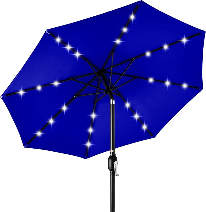 Best Choice Products 10ft Solar Polyester LED Lighted Patio Umbrella w/Tilt by BestChoiceProducts