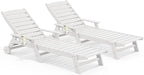 SERWALL Patio Chaise Lounge Chair Set of 2, Poly Lounge Chair by SERWALL