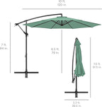 Best Choice Products 10ft Offset Cantilever Hanging Market Patio Umbrella - Image 7