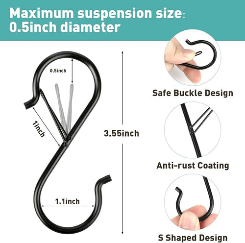 100 Pcs S Hooks for Hanging Heavy Duty, 3.5-inch Heavy Duty Metal S Hook - Image 2