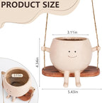 Smiley Face Flower Pot, Swinging Smiley Face Hanging Planter, Cute Swinging - Image 2