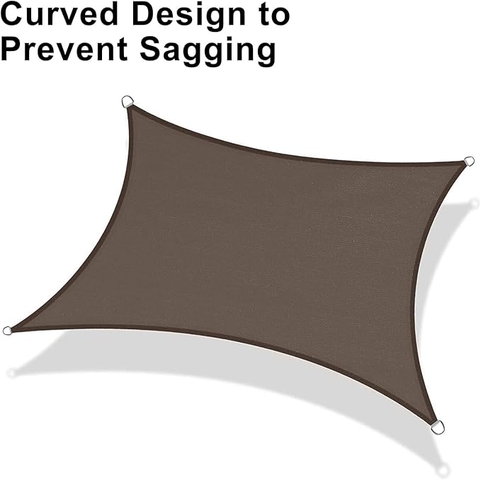 LOVE STORY Custom Size 7'x10' Brown Sun Shade Sail Rectangle UV Block Canopy - Image 6