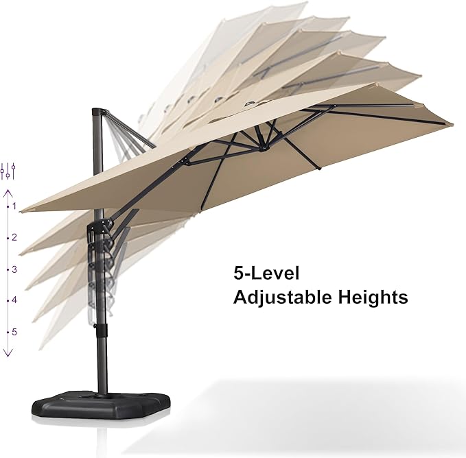 PURPLE LEAF 9'×11.5' Cantilever Patio Umbrella - Image 5