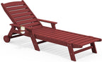 SERWALL Patio Chaise Lounge Chair, Poly Lounge Chair by SERWALL
