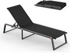 Aluminum Chaise Lounge Chair Outdoor, Foldable & Assembly Free Patio Pool by Oasbira