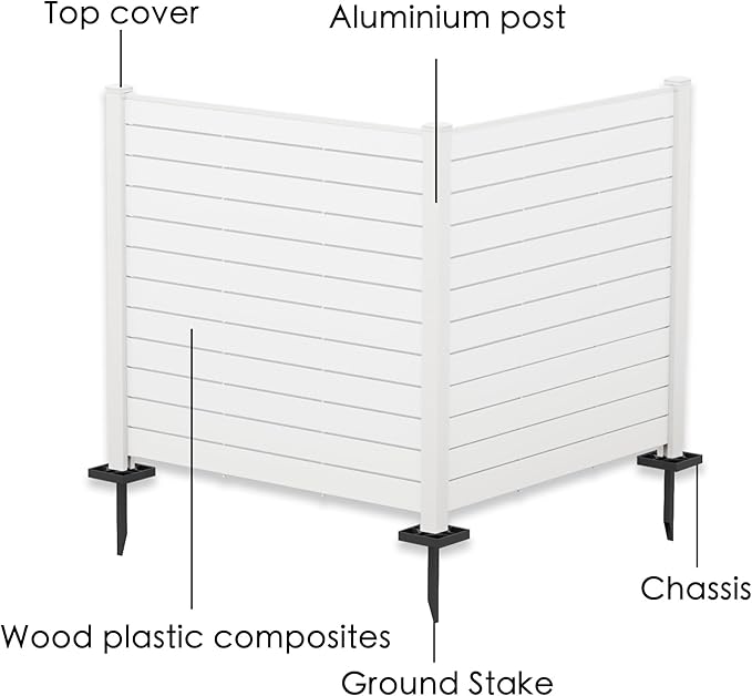 Kozyard 50" W x 48" H Outdoor Privacy Screens Aluminum Post, Air Conditioner - Image 4