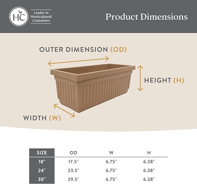 The HC Companies 17.5 Inch Venetian Rectangular Window Planter Box - Image 5