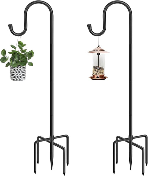 48 Inch Shepherds Hooks for Outdoor, Heavy Duty Bird Feeder Pole by Anideer