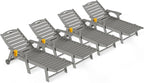 Outdoor Lounge Chair Set of 4, All Weather Patio Chaise Lounge Chairs by CIOKEA