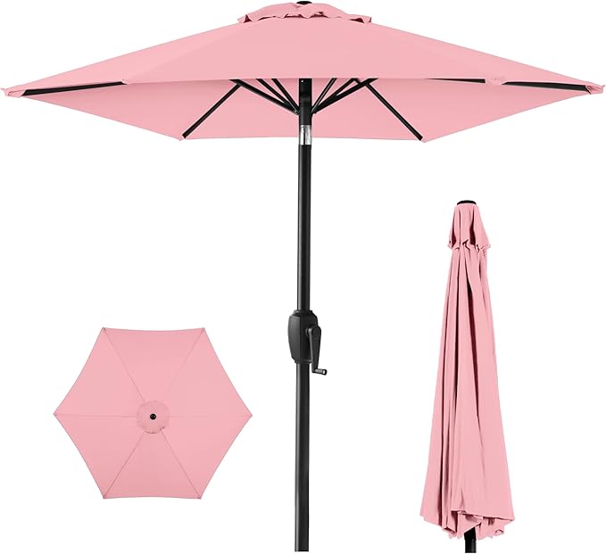 Best Choice Products 7.5ft Heavy-Duty Round Outdoor Market Table Patio Umbrella by BestChoiceProducts