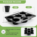 6 Inch Plastic Plant Pots 30 Pack and 6 Cell Nursery Pots Trays 5 Pack - Image 2