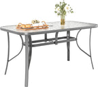 TLSUNNY Patio Outdoor Table W/ 1.69″ Umbrella Hole, Outdoor Metal Furniture by TLSUNNY