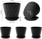 4 inch Plant Pots, 5 Pack Flower Pots Outdoor Indoor, Planters - Image 2
