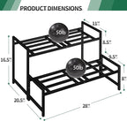Plant Stand Indoor Outdoor, 2-Tier Wrought Iron Plant Stands, Stackable Metal - Image 4