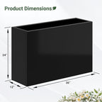 Metal Planter Box 36” x 12” x 24”, Heavy Duty Tall Rectangle Planter Box - Image 2