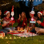 Christmas Solar Garden Stake Lights, 2 Pack Snowman＆Santa Claus Xmas Pathways - Image 6