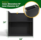 Black Steel Planter Box for Outdoor Plants 24" x 10" x 24" Metal Rectangular - Image 2