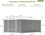 Patiowell 10 x 12 FT Metal Storage Shed - Image 4