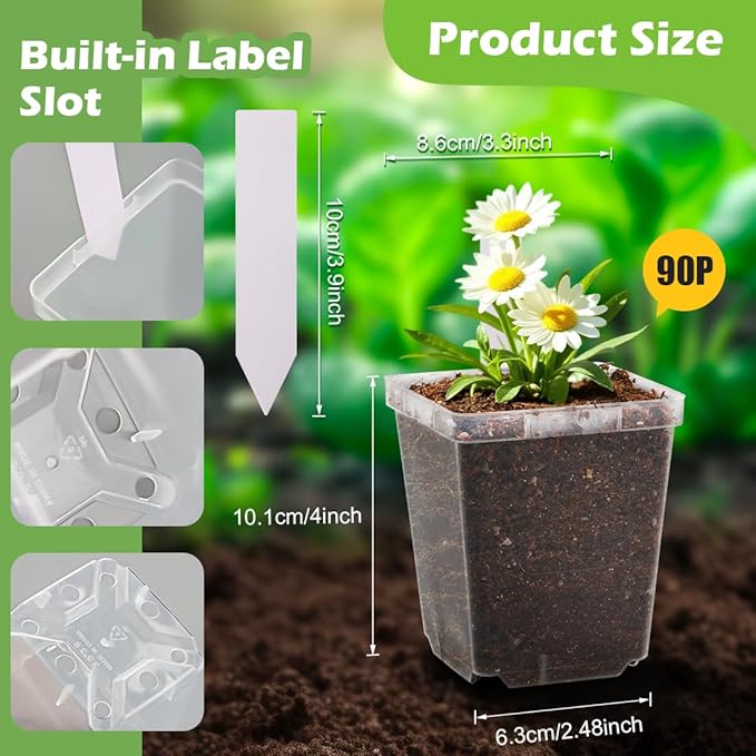 3.3 Inch Clear Nursery Pots - Image 4