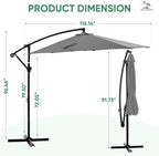 NEWBULIG 10FT Patio Umbrella, Offset Cantilever Outdoor Patio Table Umbrella - Image 8