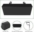 Railing Planter for Outdoor Plants 16 Inch Metal Rectangular Window Boxes - Image 5