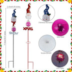 Christmas Solar Garden Stake Lights, 2 Pack Snowman＆Santa Claus Xmas Pathways - Image 3
