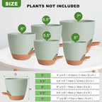 Plant Pots Indoor 7/6.5/6/5.5/5 Inch Self Watering Planters - Image 4