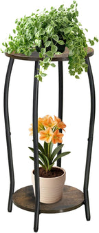 Plant Stand Indoor, 2 Tier Tall Wood Plant Stand, 4-Leg Floor Corner Plant by Elevateyourspacenaturally