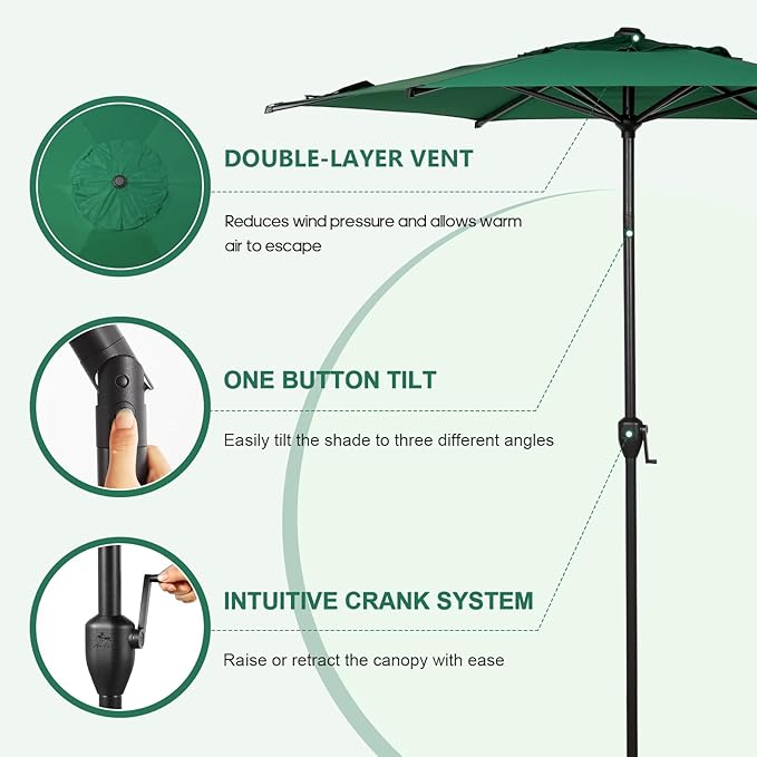 Abba Patio 7.5FT Lyon Outdoor Patio Umbrella Outdoor Table Umbrella - Image 2