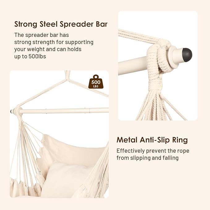 Highwild Hammock Chair Hanging Rope Swing - Image 4